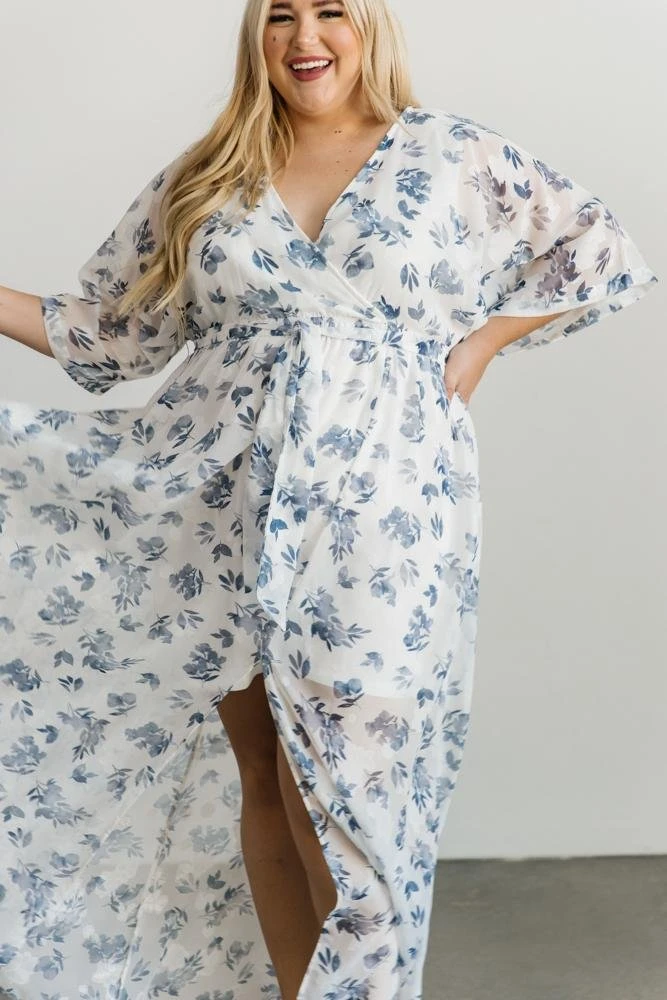 BB Custom Luca Jacquard Kimono Maxi Dress | Slate Blue Dresses 5 BB Custom Luca Jacquard Kimono Maxi Dress | Slate Blue Dresses