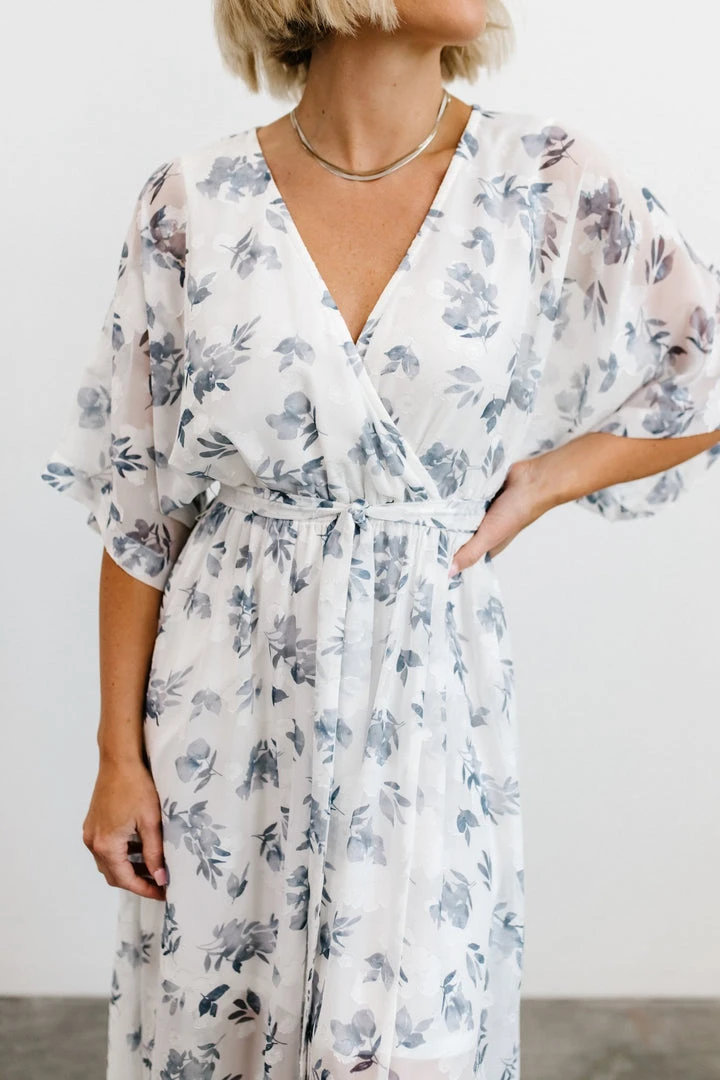 BB Custom Luca Jacquard Kimono Maxi Dress | Slate Blue Dresses 7 BB Custom Luca Jacquard Kimono Maxi Dress | Slate Blue Dresses