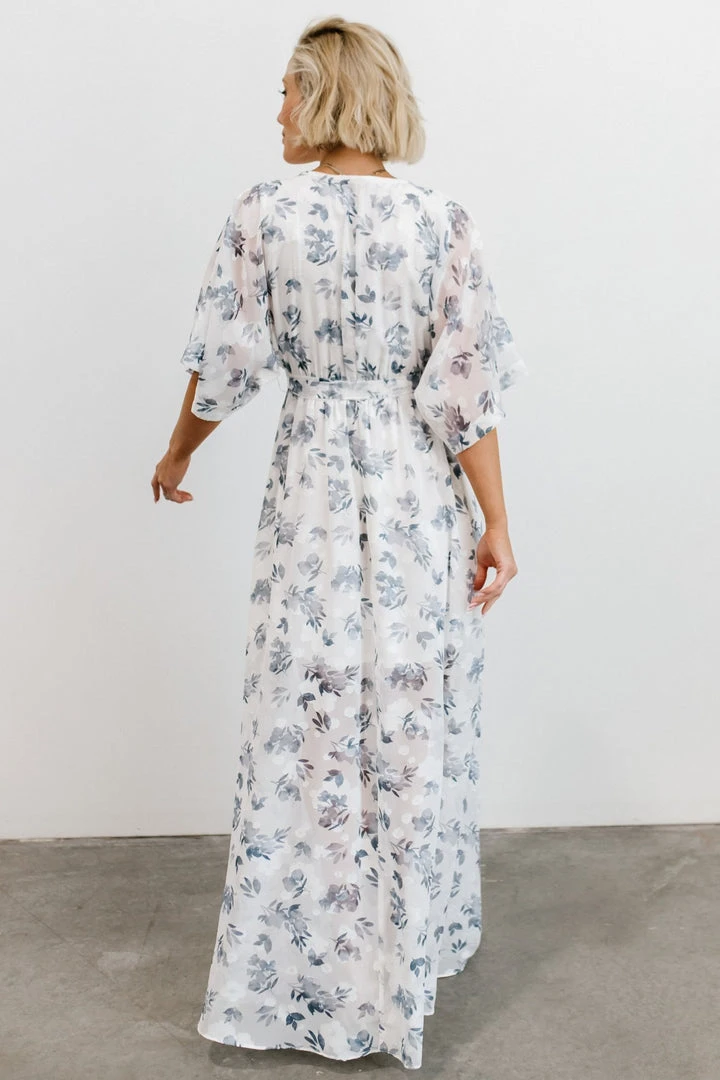 BB Custom Luca Jacquard Kimono Maxi Dress | Slate Blue Dresses 12 BB Custom Luca Jacquard Kimono Maxi Dress | Slate Blue Dresses