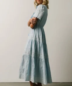 IL Lucy Button Front Midi Dress | Powder Blue Dresses 10 IL Lucy Button Front Midi Dress | Powder Blue Dresses