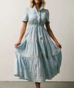 IL Lucy Button Front Midi Dress | Powder Blue Dresses 13 IL Lucy Button Front Midi Dress | Powder Blue Dresses