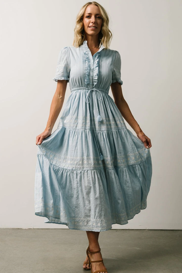 IL Lucy Button Front Midi Dress | Powder Blue Dresses 7 IL Lucy Button Front Midi Dress | Powder Blue Dresses