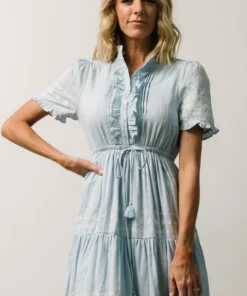 IL Lucy Button Front Midi Dress | Powder Blue Dresses 12 IL Lucy Button Front Midi Dress | Powder Blue Dresses
