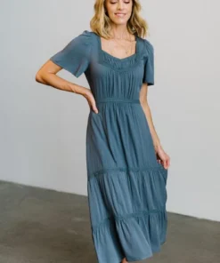 POL Lumi Tiered Maxi Dress | Slate
