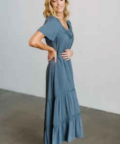 POL Lumi Tiered Maxi Dress | Slate