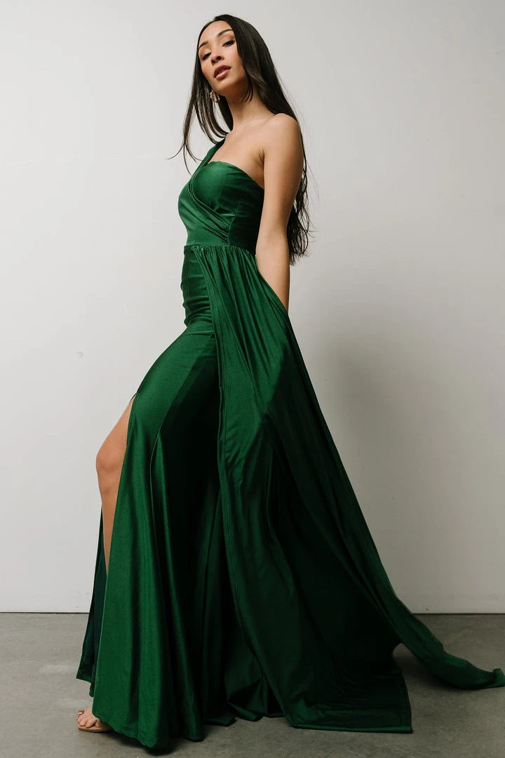 RR Dresses Lux One Shoulder Gown | Green 6 RR Dresses Lux One Shoulder Gown | Green
