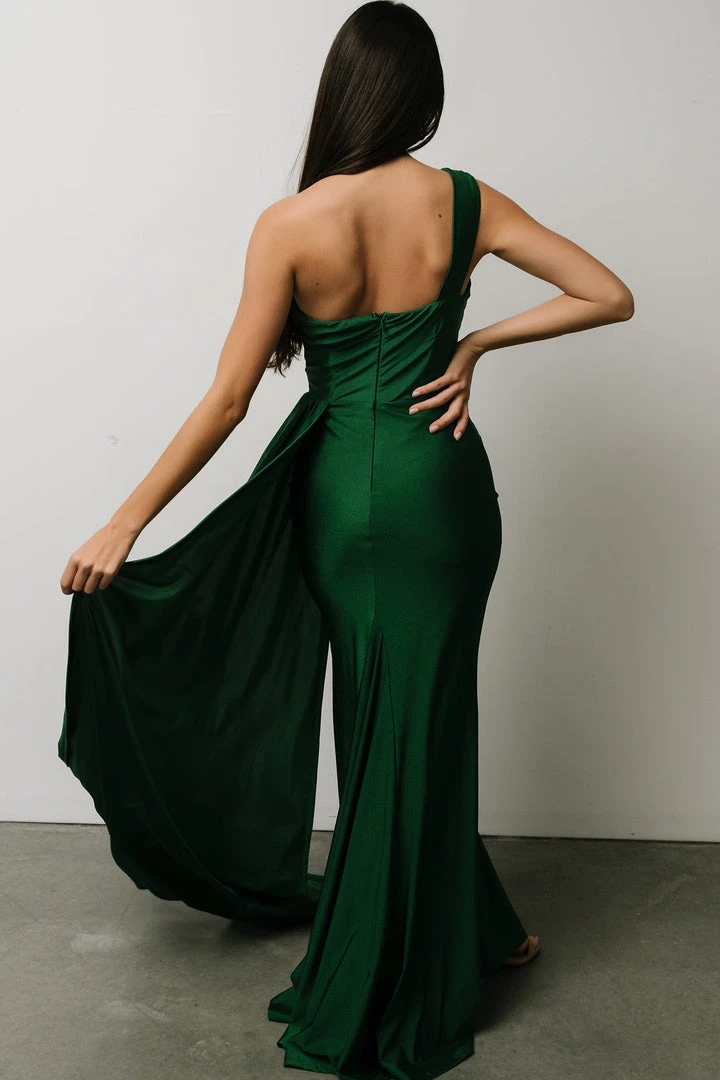 RR Dresses Lux One Shoulder Gown | Green 9 RR Dresses Lux One Shoulder Gown | Green