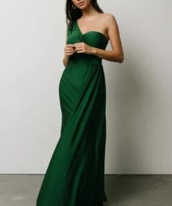 RR Dresses Lux One Shoulder Gown | Green 14 RR Dresses Lux One Shoulder Gown | Green