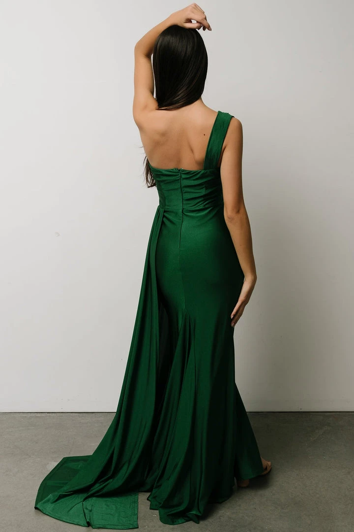 RR Dresses Lux One Shoulder Gown | Green 8 RR Dresses Lux One Shoulder Gown | Green