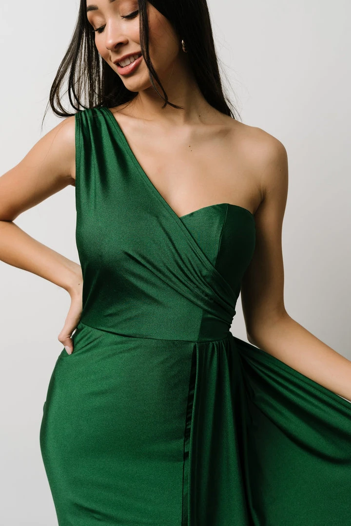 RR Dresses Lux One Shoulder Gown | Green 4 RR Dresses Lux One Shoulder Gown | Green