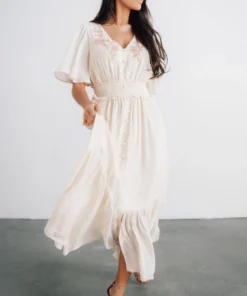 FT Dresses Luz Embroidered Maxi Dress | Natural