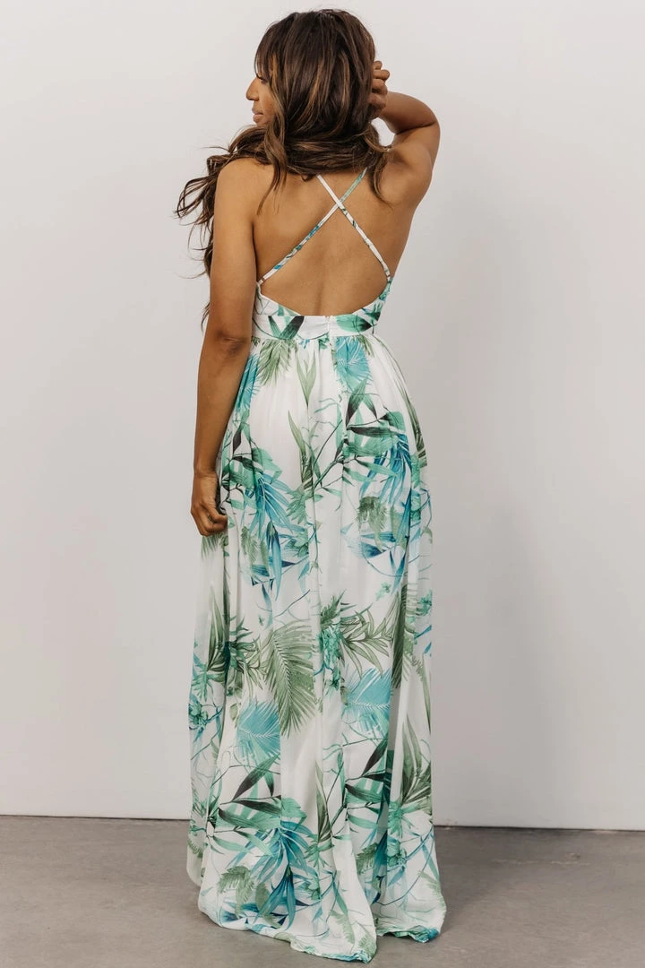 RR Dresses Lyla V Neck Maxi Dress | Green Multi Print 2 RR Dresses Lyla V Neck Maxi Dress | Green Multi Print