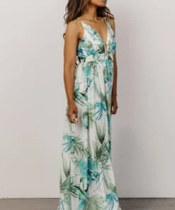 RR Dresses Lyla V Neck Maxi Dress | Green Multi Print