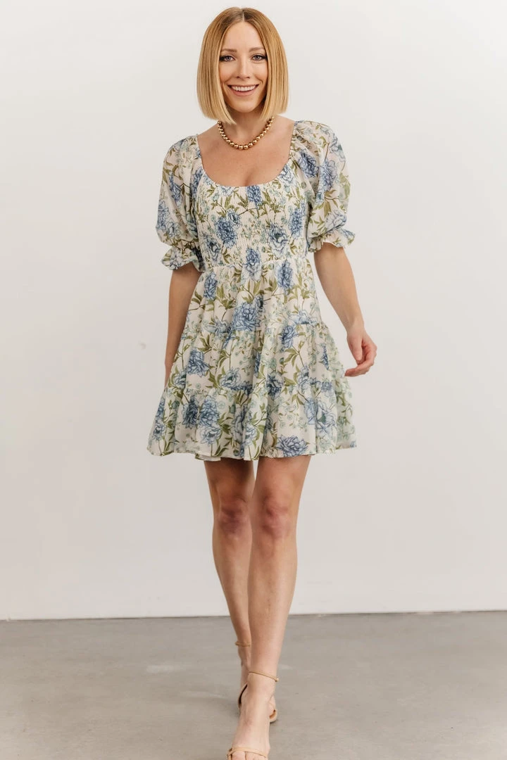 FT Dresses Mackenzie Short Dress | Blue Floral 10 FT Dresses Mackenzie Short Dress | Blue Floral
