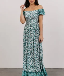DD Dresses Mae Off Shoulder Maxi Dress | Teal Floral 11 DD Dresses Mae Off Shoulder Maxi Dress | Teal Floral