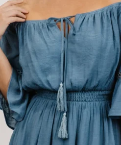 Magnolia Off Shoulder Mini Dress | French Blue