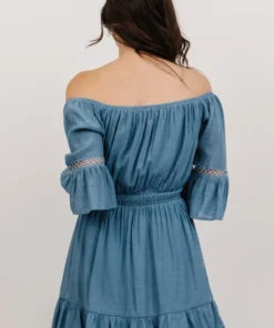 Magnolia Off Shoulder Mini Dress | French Blue
