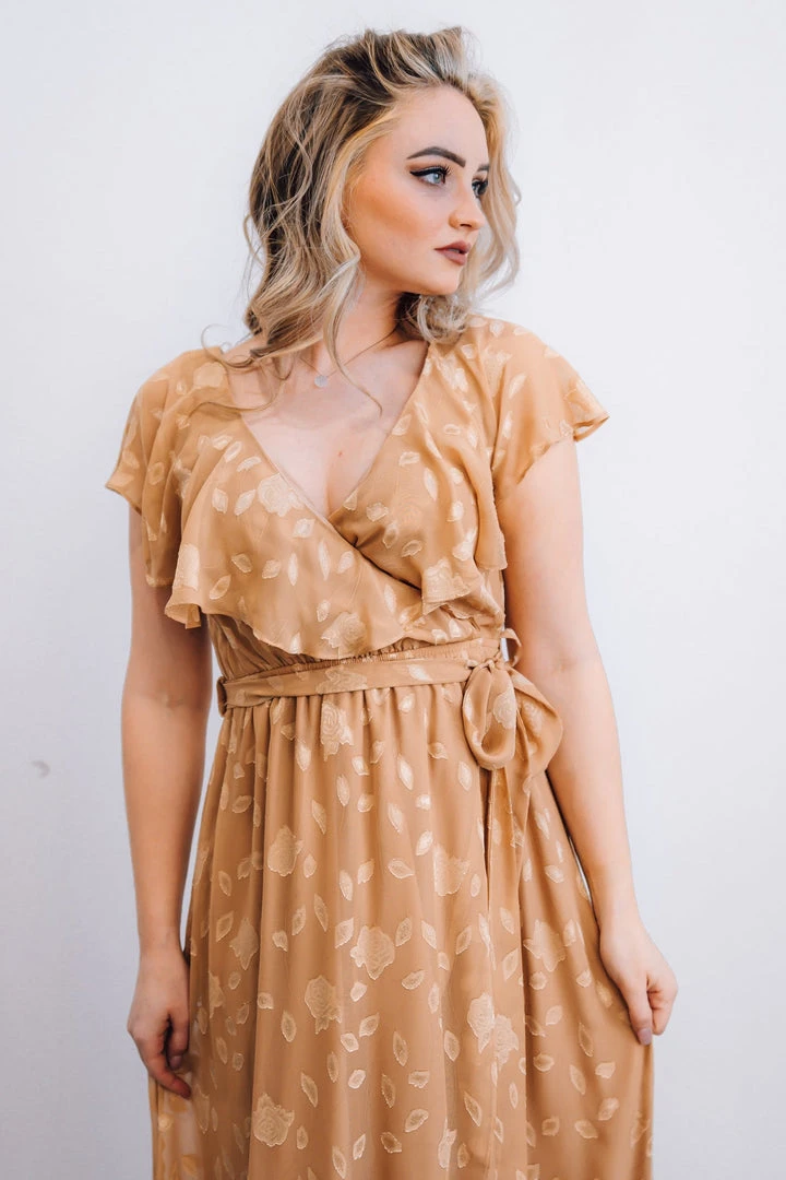 BB Custom Dresses Marion Jacquard Ruffle Maxi Dress | Natural 7 BB Custom Dresses Marion Jacquard Ruffle Maxi Dress | Natural