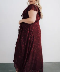 BB Custom Marion Jacquard Ruffle Maxi Dress | Merlot 16 BB Custom Marion Jacquard Ruffle Maxi Dress | Merlot