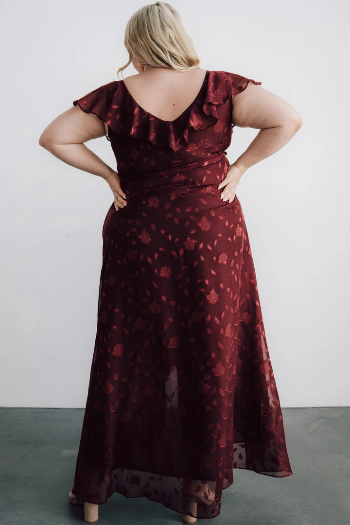 BB Custom Marion Jacquard Ruffle Maxi Dress | Merlot 6 BB Custom Marion Jacquard Ruffle Maxi Dress | Merlot