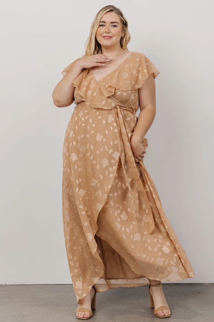 BB Custom Dresses Marion Jacquard Ruffle Maxi Dress | Natural 1 BB Custom Dresses Marion Jacquard Ruffle Maxi Dress | Natural