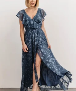 BB Custom Dresses Marion Jacquard Ruffle Maxi Dress | Pacific Blue 13 BB Custom Dresses Marion Jacquard Ruffle Maxi Dress | Pacific Blue