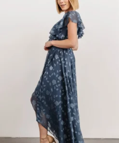BB Custom Dresses Marion Jacquard Ruffle Maxi Dress | Pacific Blue 15 BB Custom Dresses Marion Jacquard Ruffle Maxi Dress | Pacific Blue