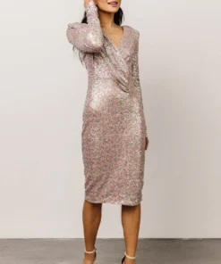 RR Dresses Marissa Sequin Midi Dress | Pink Multi