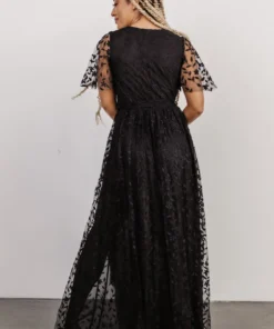 BB Custom Marseille Embossed Maxi Dress | Black