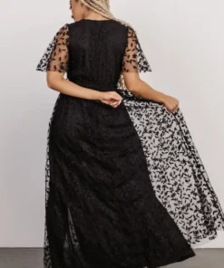 BB Custom Marseille Embossed Maxi Dress | Black