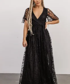 BB Custom Marseille Embossed Maxi Dress | Black