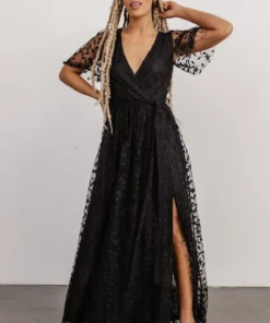 BB Custom Marseille Embossed Maxi Dress | Black