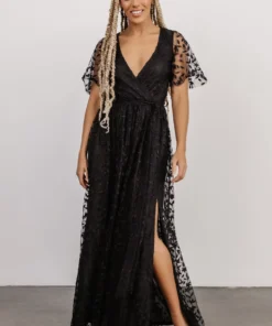 BB Custom Marseille Embossed Maxi Dress | Black