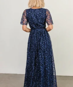 BB Custom Dresses Marseille Embossed Maxi Dress | Blue 14 BB Custom Dresses Marseille Embossed Maxi Dress | Blue