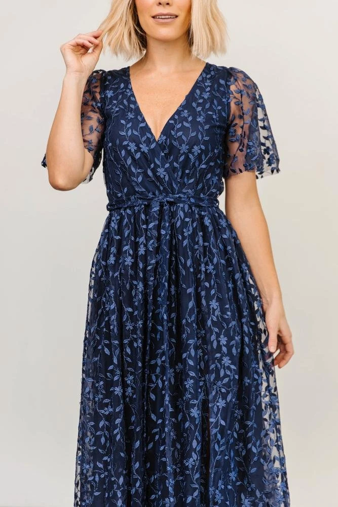 BB Custom Dresses Marseille Embossed Maxi Dress | Blue 9 BB Custom Dresses Marseille Embossed Maxi Dress | Blue