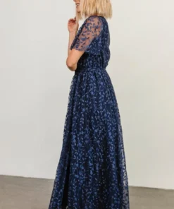 BB Custom Dresses Marseille Embossed Maxi Dress | Blue 13 BB Custom Dresses Marseille Embossed Maxi Dress | Blue