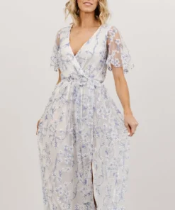 BB Custom Marseille Embossed Maxi Dress | Blue Blossom 15 BB Custom Marseille Embossed Maxi Dress | Blue Blossom