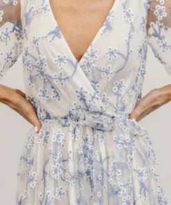 BB Custom Marseille Embossed Maxi Dress | Blue Blossom 16 BB Custom Marseille Embossed Maxi Dress | Blue Blossom