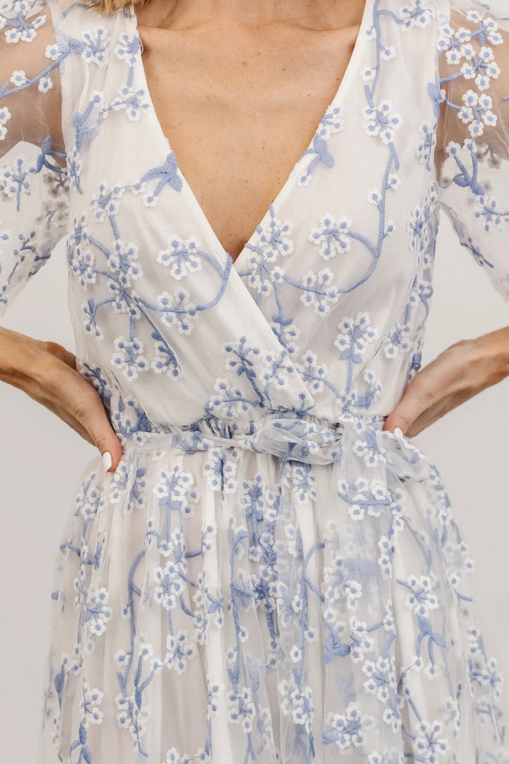 BB Custom Marseille Embossed Maxi Dress | Blue Blossom 8 BB Custom Marseille Embossed Maxi Dress | Blue Blossom