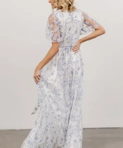 BB Custom Marseille Embossed Maxi Dress | Blue Blossom 13 BB Custom Marseille Embossed Maxi Dress | Blue Blossom