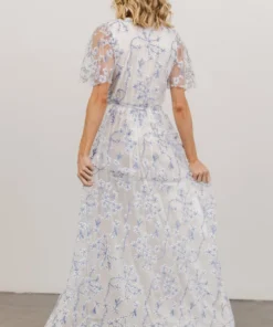 BB Custom Marseille Embossed Maxi Dress | Blue Blossom 14 BB Custom Marseille Embossed Maxi Dress | Blue Blossom