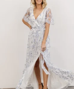 BB Custom Marseille Embossed Maxi Dress | Blue Blossom 17 BB Custom Marseille Embossed Maxi Dress | Blue Blossom