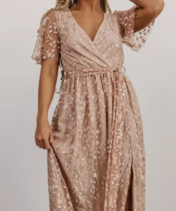 BB Custom Marseille Embossed Maxi Dress | Champagne Dresses