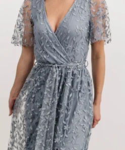 BB Custom Marseille Embossed Maxi Dress | Dusty Blue