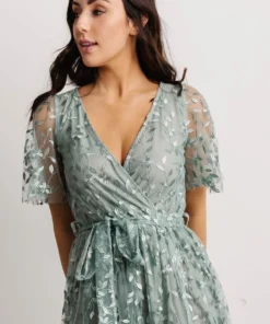 BB Custom Marseille Embossed Maxi Dress | Eucalyptus Dresses