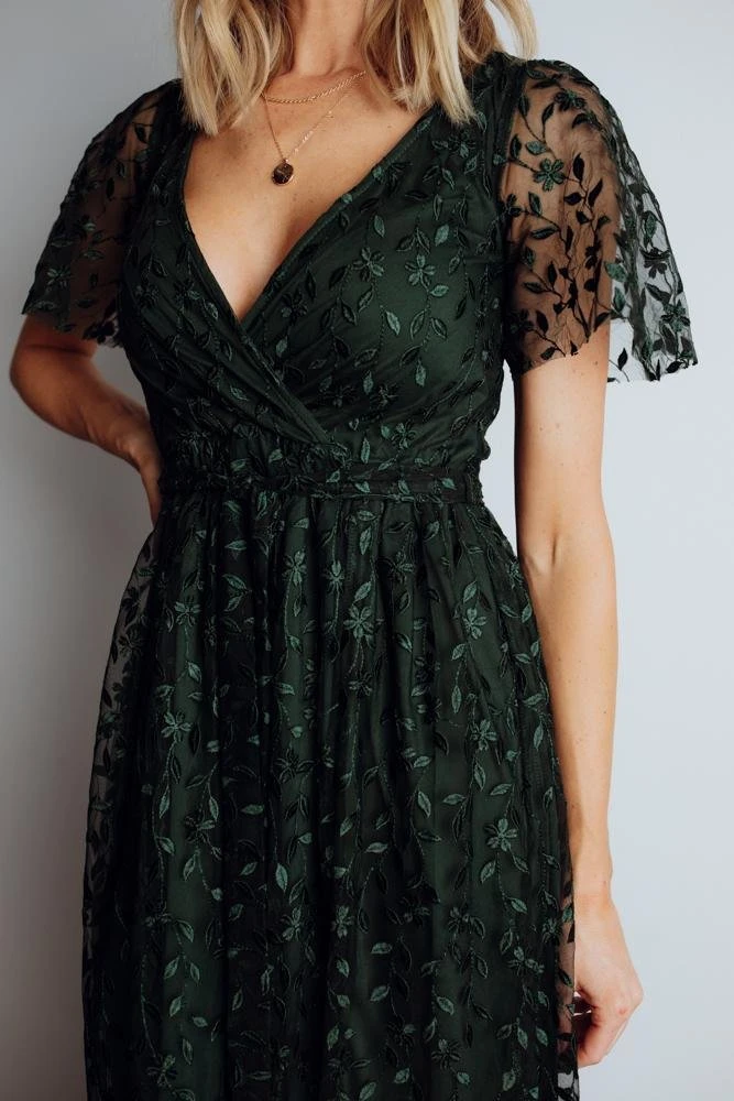 BB Custom Marseille Embossed Maxi Dress | Green 3 BB Custom Marseille Embossed Maxi Dress | Green