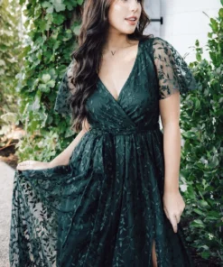 BB Custom Marseille Embossed Maxi Dress | Green 19 BB Custom Marseille Embossed Maxi Dress | Green