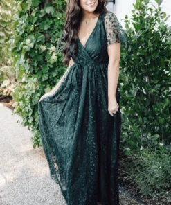 BB Custom Marseille Embossed Maxi Dress | Green
