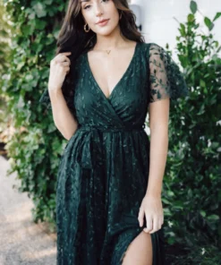 BB Custom Marseille Embossed Maxi Dress | Green