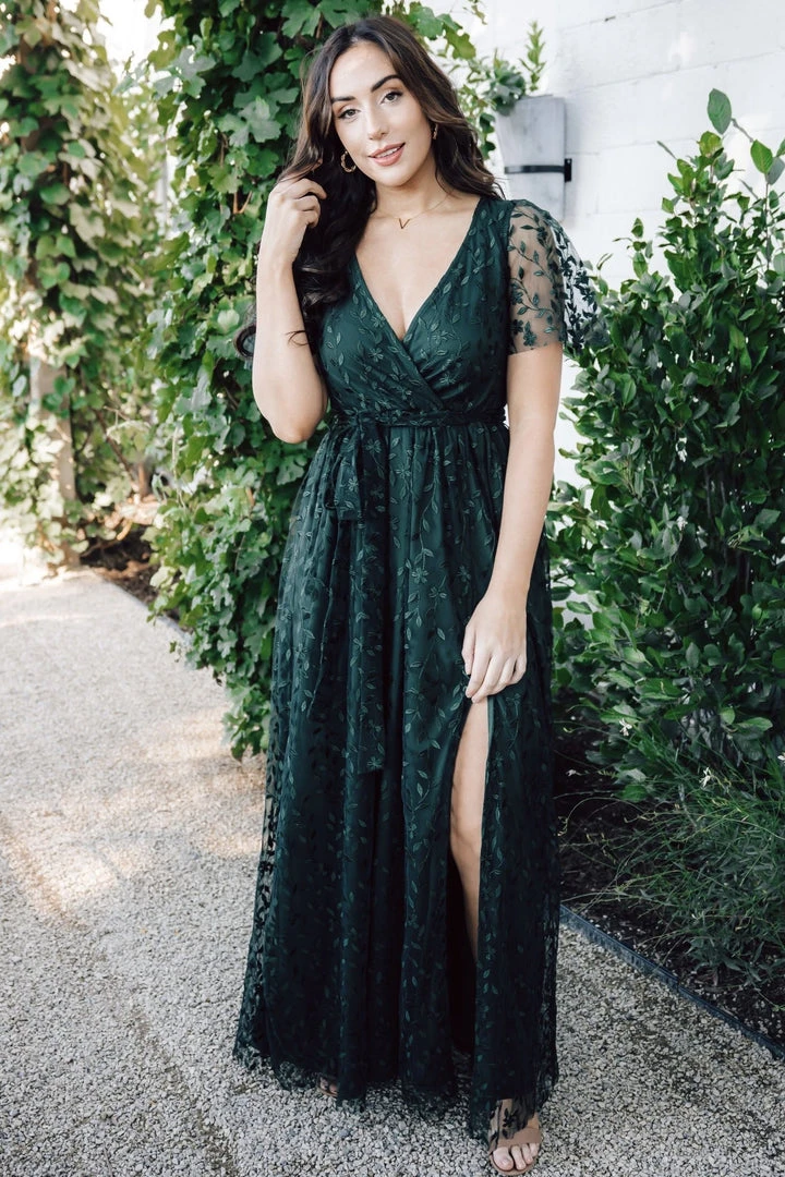 BB Custom Marseille Embossed Maxi Dress | Green 7 BB Custom Marseille Embossed Maxi Dress | Green